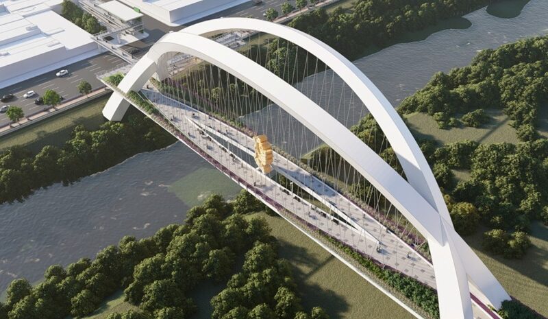 Render del próximo puente Obispado en Monterrey, Nuevo León.